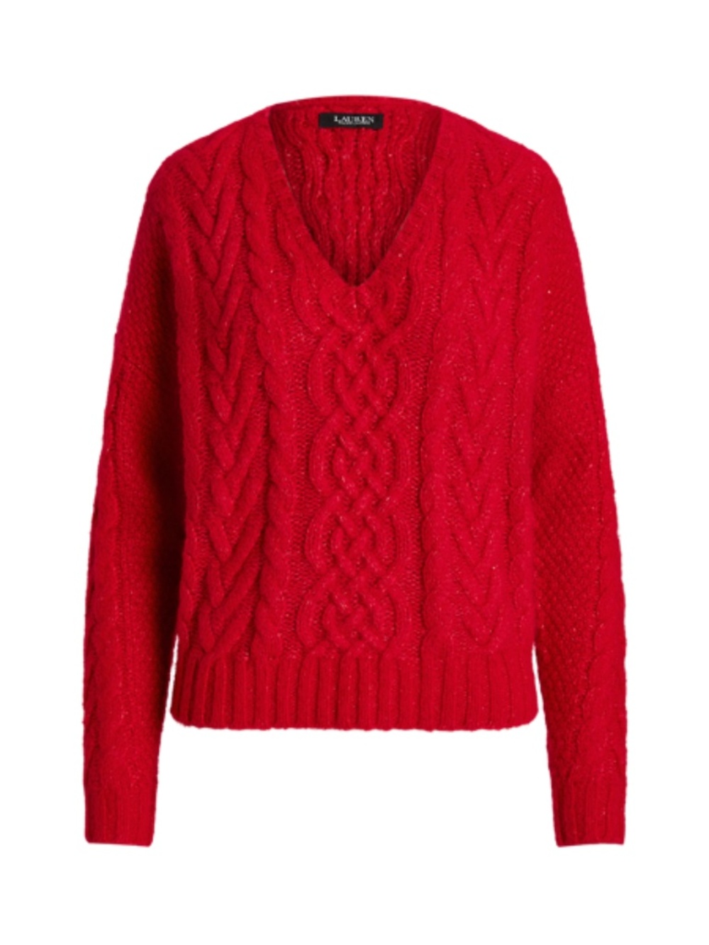 Lauren Ralph Lauren Sequined Wool-Blend Aran-Knit Sweater